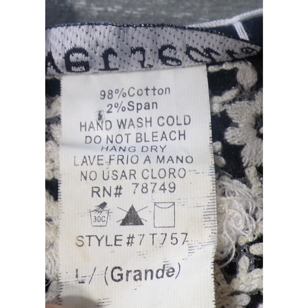 Y2k Wet Seal Babydoll top L Black White embroidery Coquette Whimsigoth fairygoth - Picture 12 of 13